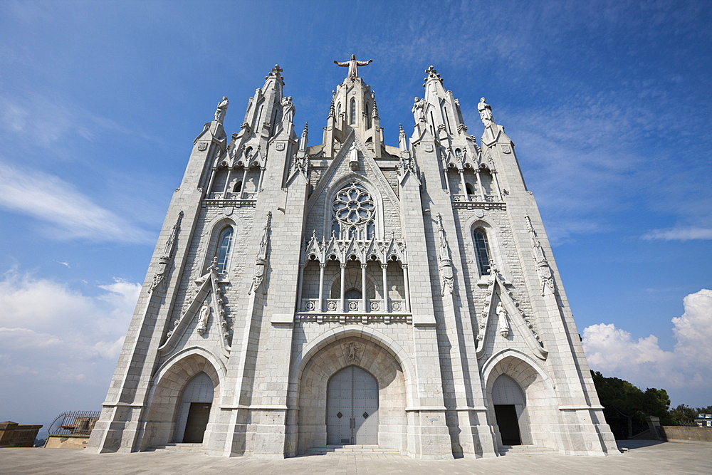 Catholic Church Temple de Sagrat Cor at Top of Tibidabo Mountain, Barcelona, Catalonia, Spain