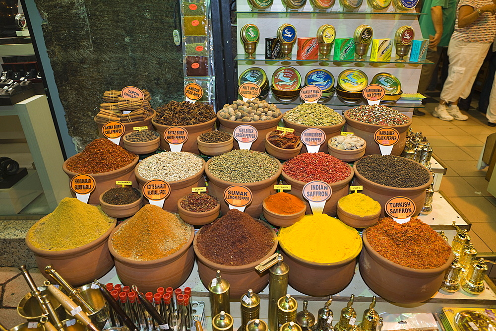 Spices at Spice Bazaar, Istanbul, Turkey