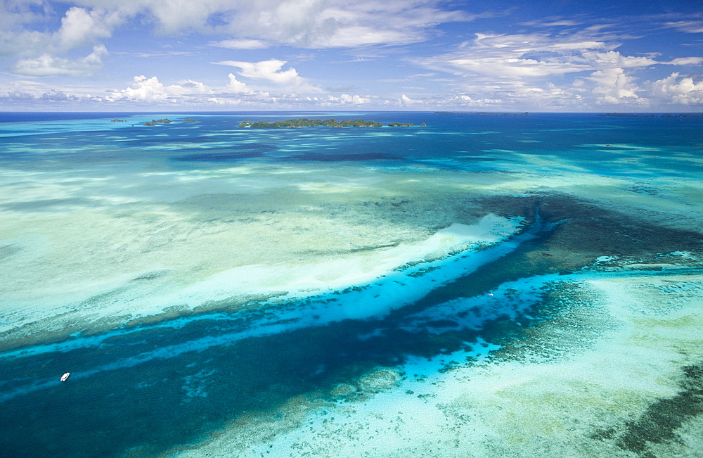 Aerial View of Divespot German Channel, Micronesia, Palau