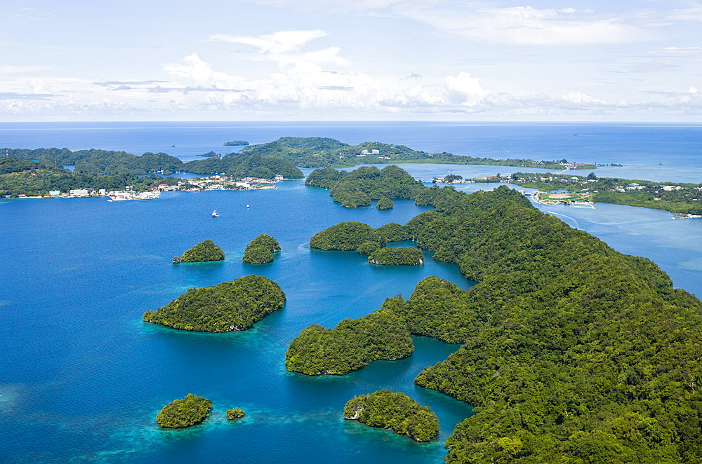 Aerial View on Koror Capital, Micronesia, Palau