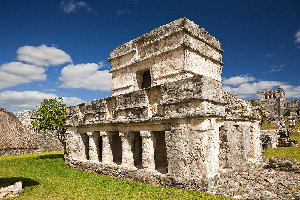 Maya Ruines Temple of Frescos of Tulum, Riviera Maya, Yucatan Peninsula, Mexico