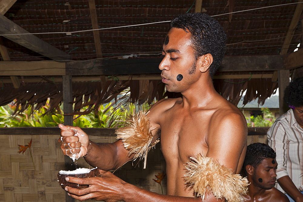 Natives perform Kava Ceremony, Pacific Harbour, Viti Levu, Fiji, Pacific