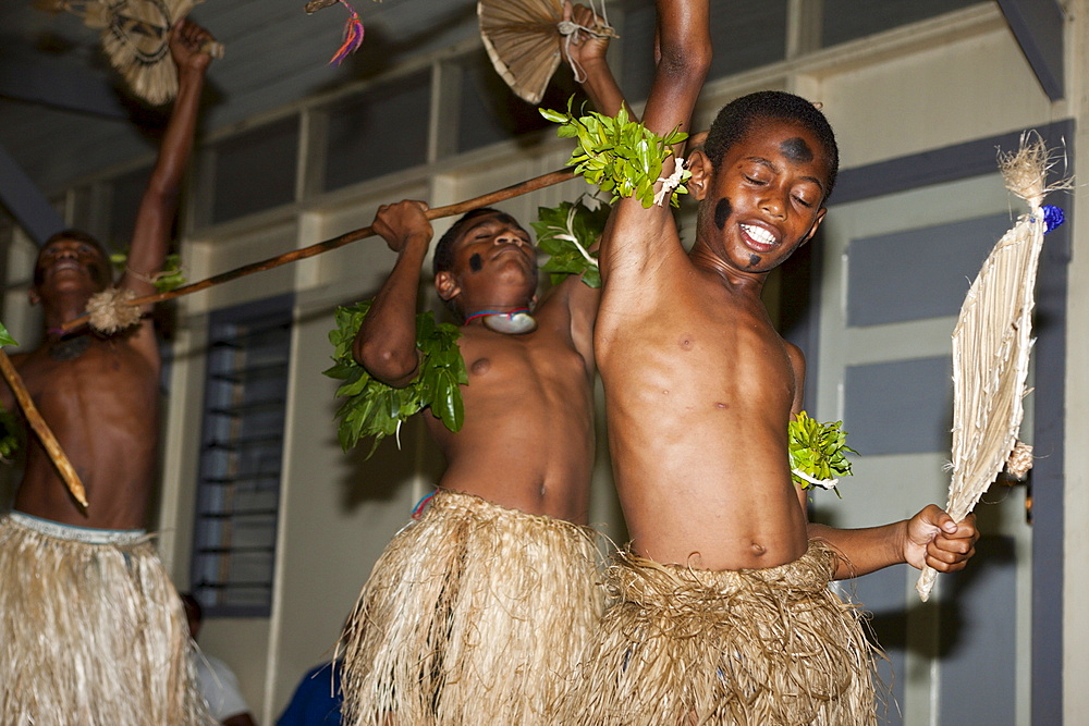 Natives perform Kava Ceremony, Makogai, Lomaviti, Fiji, Pacific