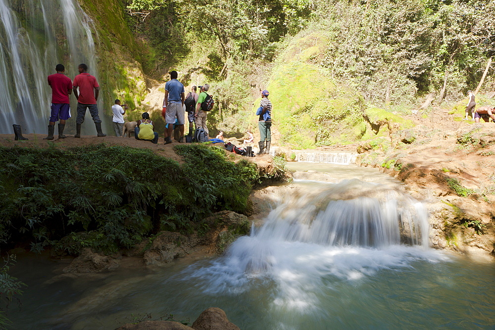 Waterfall, Cascada El Limon, Las Terrenas, Samana Peninsula, Dominican Republic, West Indies, Central America