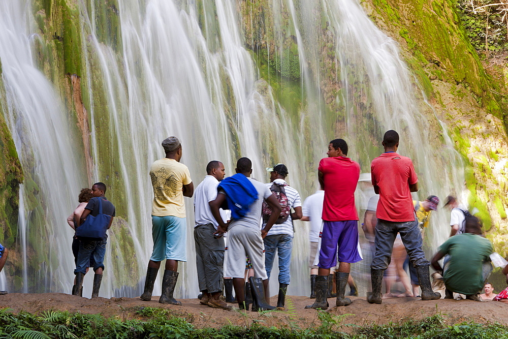 Waterfall, Cascada El Limon, Las Terrenas, Samana Peninsula, Dominican Republic, West Indies, Central America