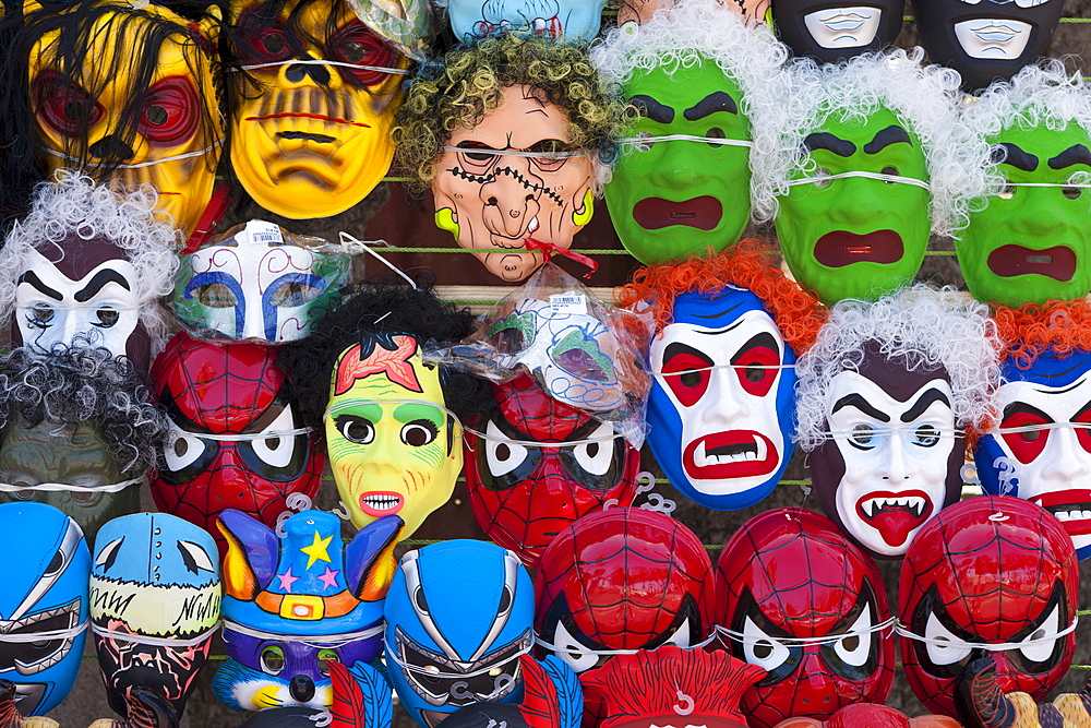 Masks at Puerto Plata Carnival, Dominican Republic, West Indies, Central America