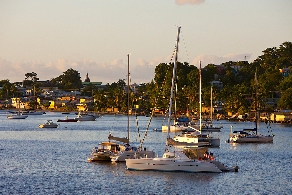 Boats in Harbour of Roseau, Caribbean Sea, Dominica