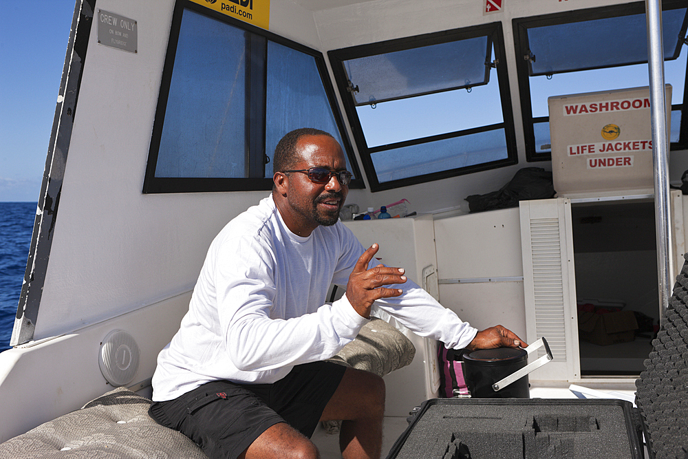 Searching Whales with Hydrophone, Caribbean Sea, Dominica