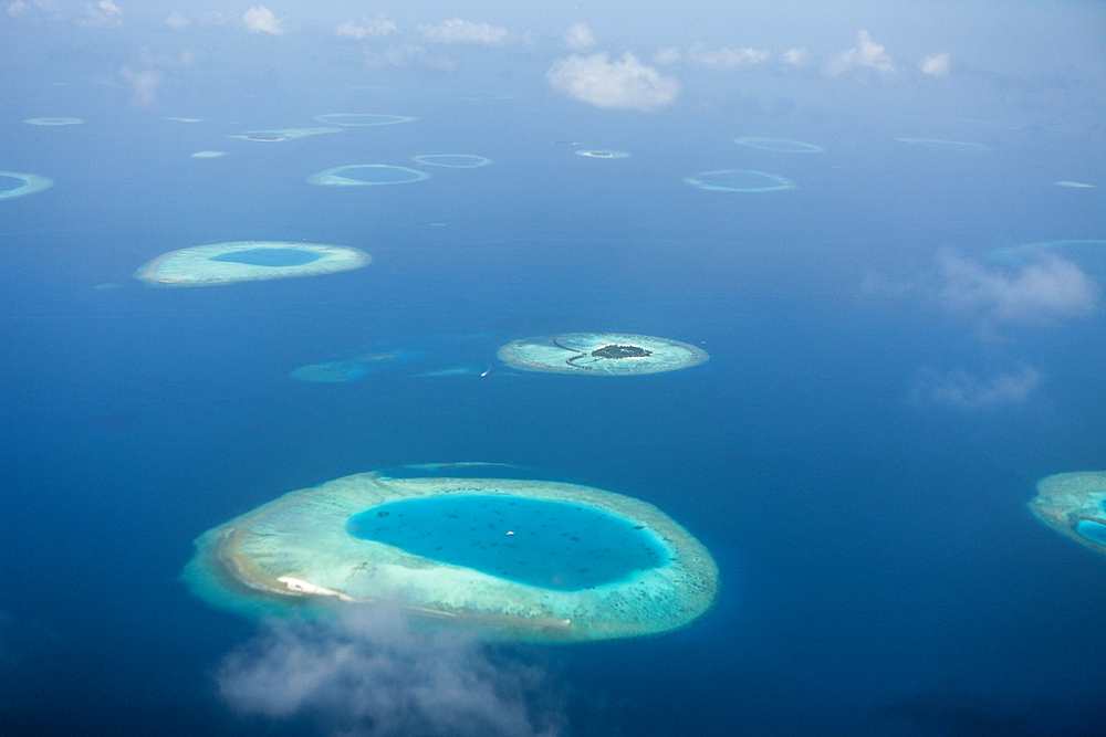 Aerial View of Thulhaagiri Island, North Male Atoll, Maldives