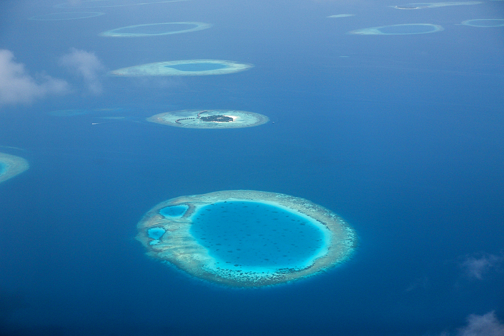 Aerial View of Thulhaagiri Island, North Male Atoll, Maldives