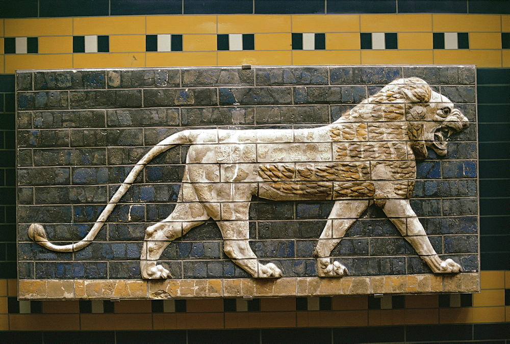 Babylonian wall tiles, exhibited at the Turkey Museum, Istanbul, from Babylon, Iraq, Middle East