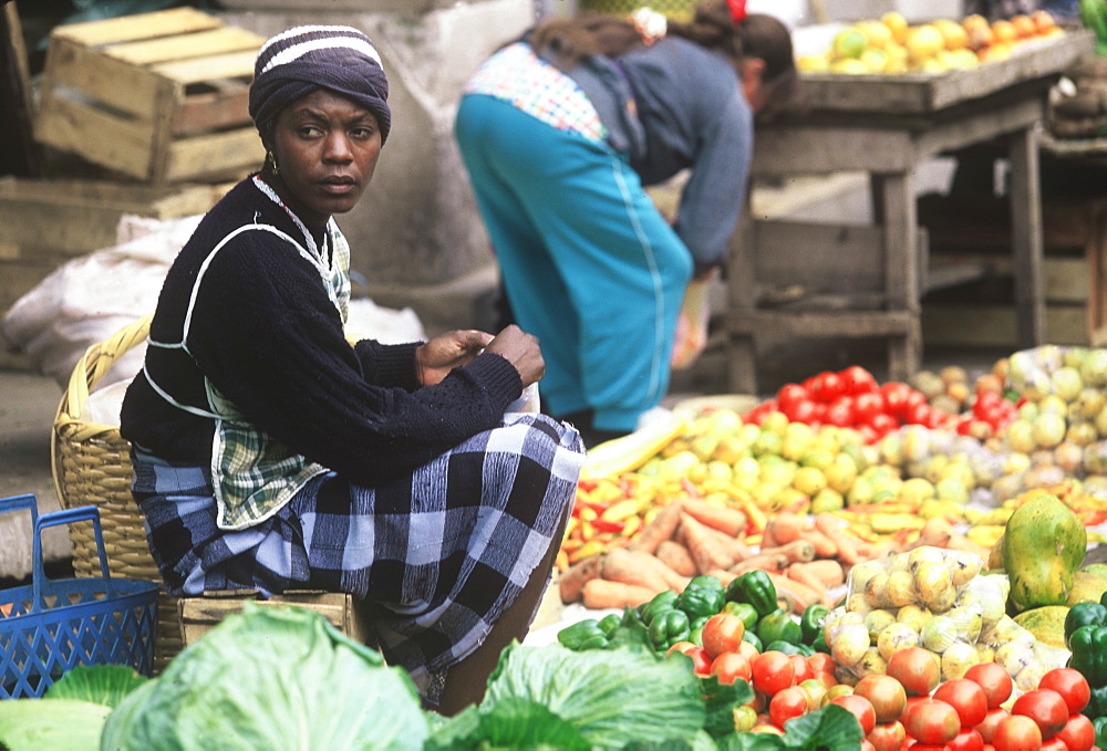 Otavalo, north of Quito is one of Latin Am's most famous markets for textiles, crafts and produce Afro-Ecuadorian food vendor, Quito, Ecuador