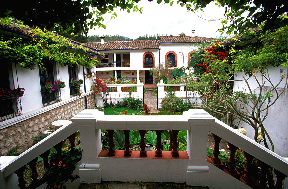 Hacienda Cusin, one of the best hosterias in Ecuador, on Laguna San Pablo, near Otavalo originally a hacienda dating from the 1600's, Highlands North of Quito, Ecuador