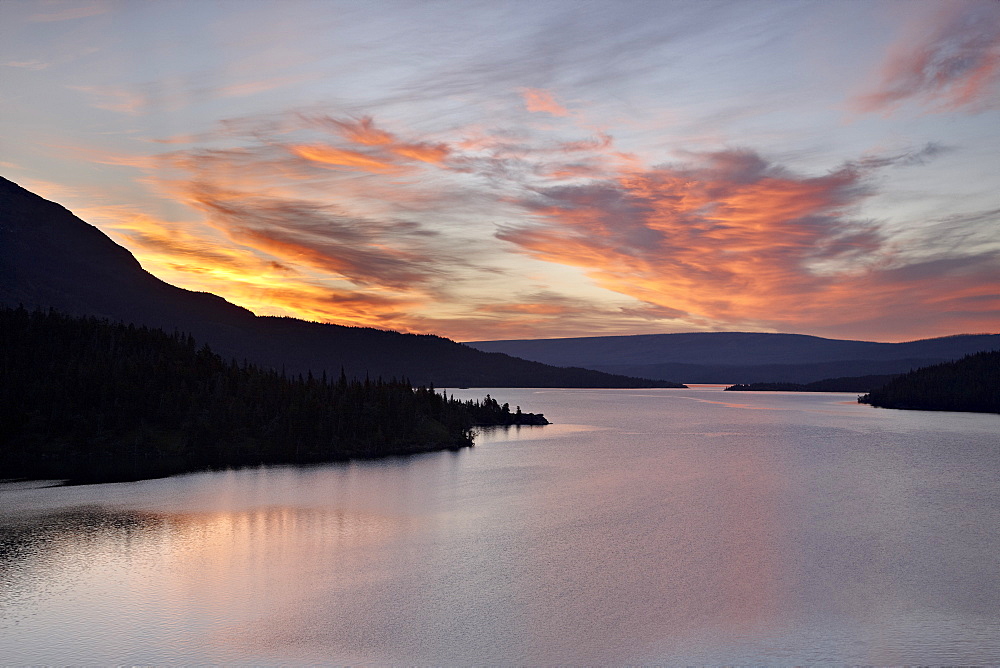 Sunrise over St. Mary Lake, Glacier National Park, Montana, United States of America, North America