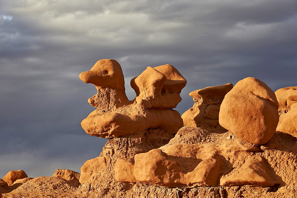 Hoodoo shaped like a duck, Goblin Valley State Park, Utah, United States of America, North America 