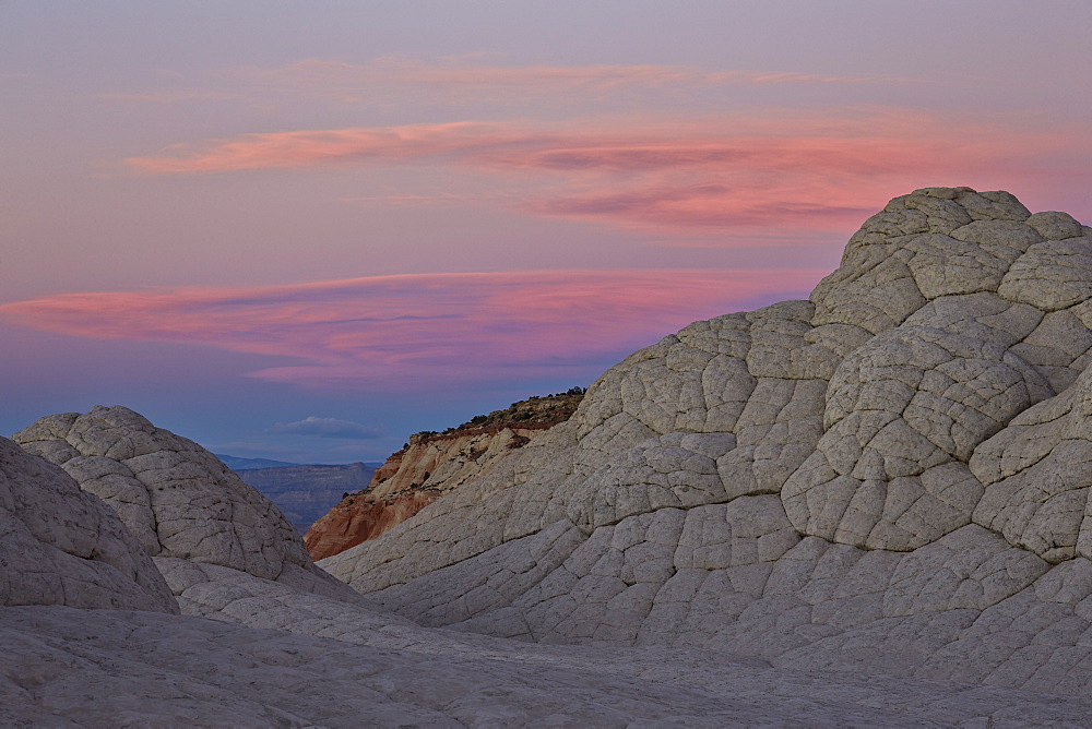 Brain Rock at sunset, White Pocket, Vermilion Cliffs National Monument, Arizona, United States of America, North America