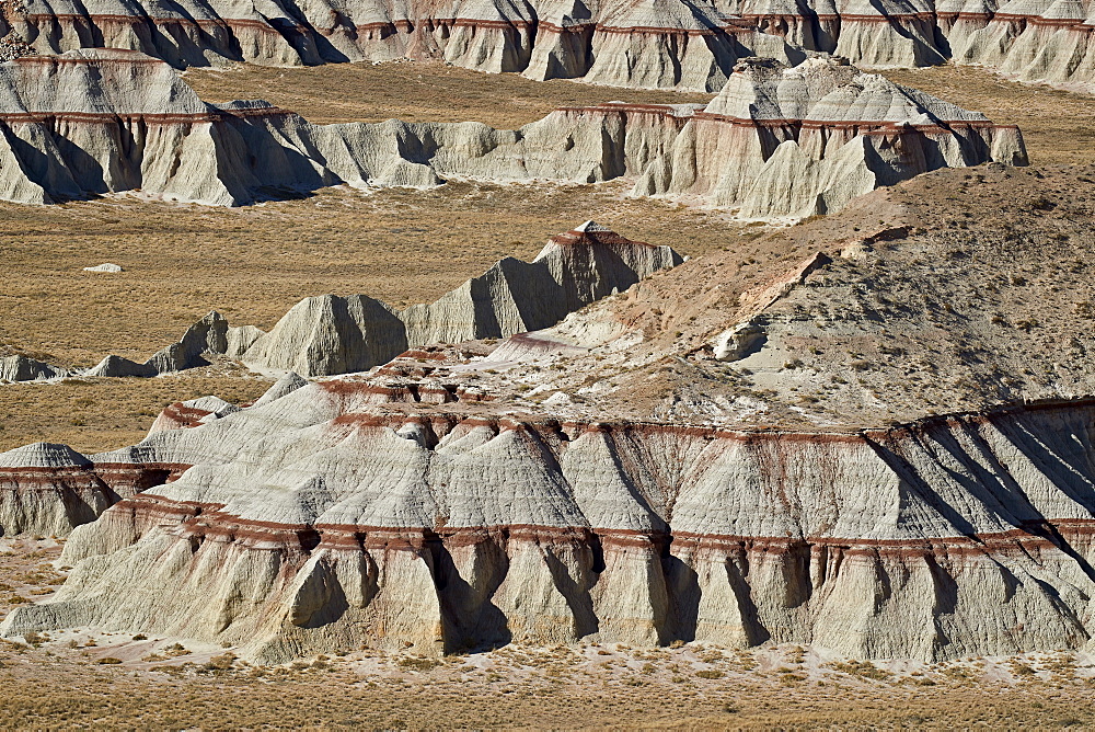 Badlands with red layers, Hopi Reservation, Arizona, United States of America, North America