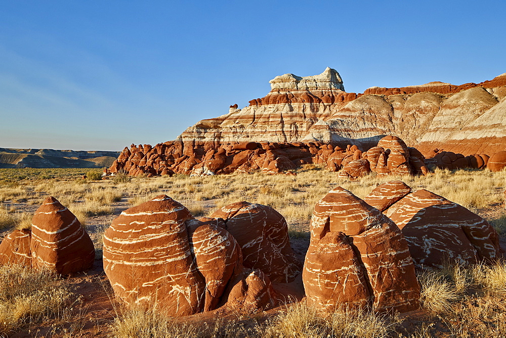 Striped red-rock boulders, Hopi Reservation, Arizona, United States of America, North America