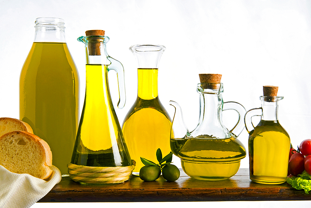 Olive oil, different types of olive oil, Tuscany, Italy, Europe