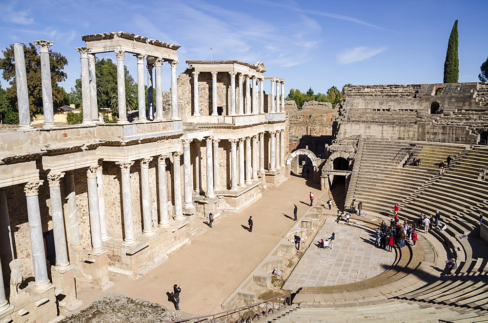 Roman Theater, Merida, UNESCO World Heritage Site, Badajoz, Extremadura, Spain, Europe 