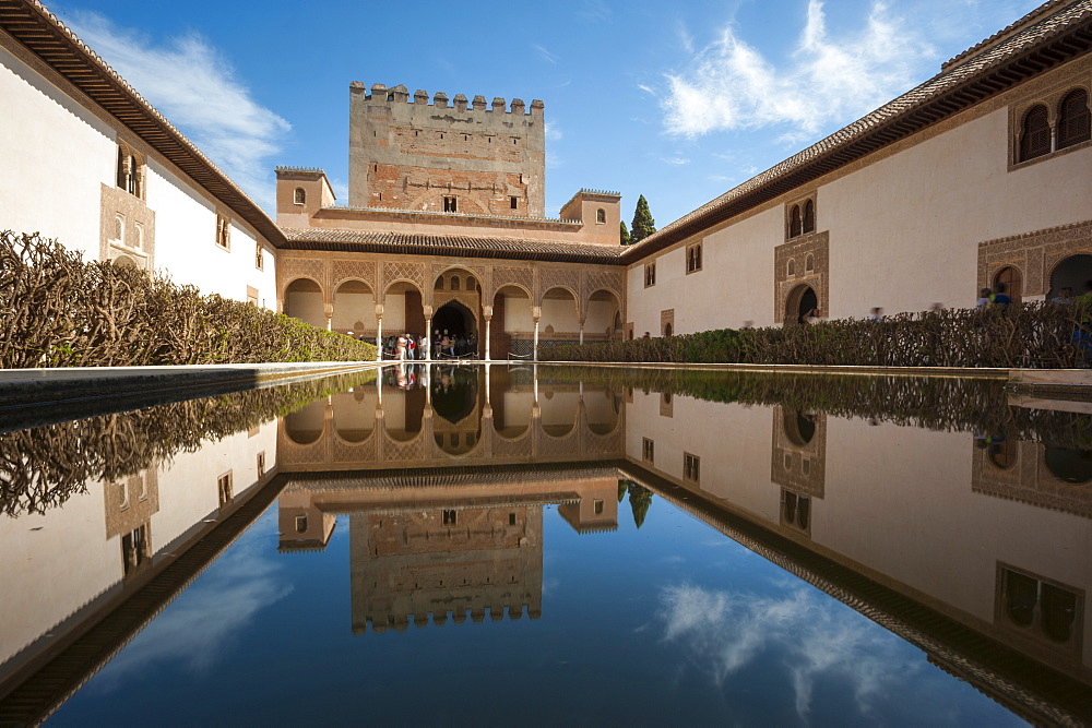 Court of the Myrtles, Alhambra, UNESCO World Heritage Site, Granada, Province of Granada, Andalusia, Spain, Europe