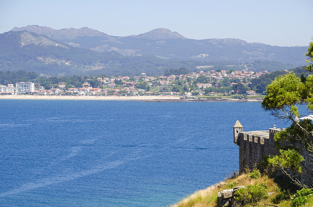 View from the Parador de Baiona, Baiona, Pontevedra, Galicia, Spain, Europe