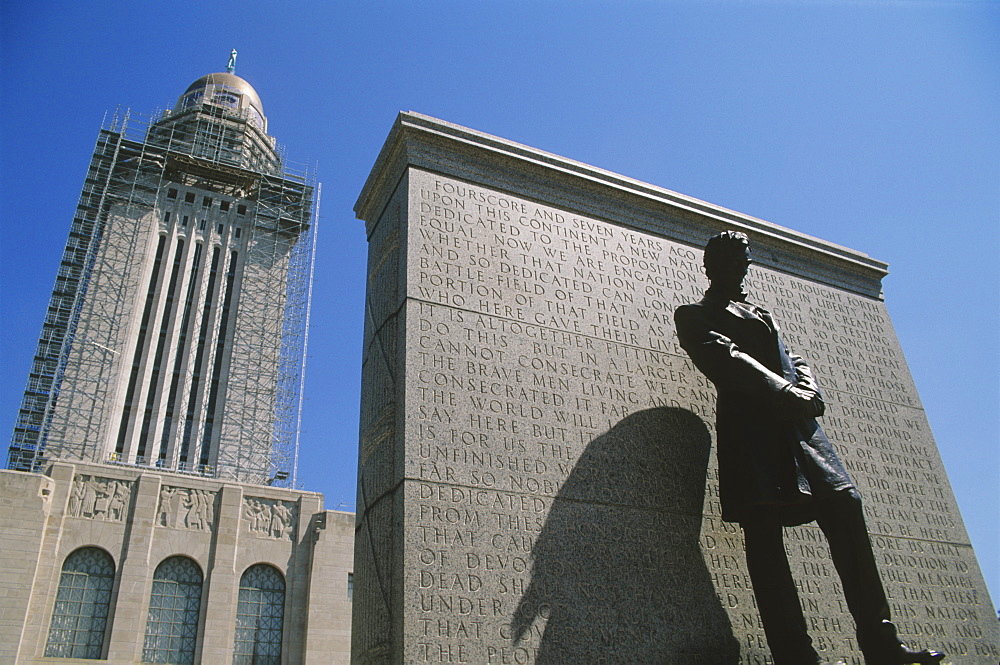 Lincoln statue at Nebraska State Capitol, Lincoln, Nebraska, United States of America, North America