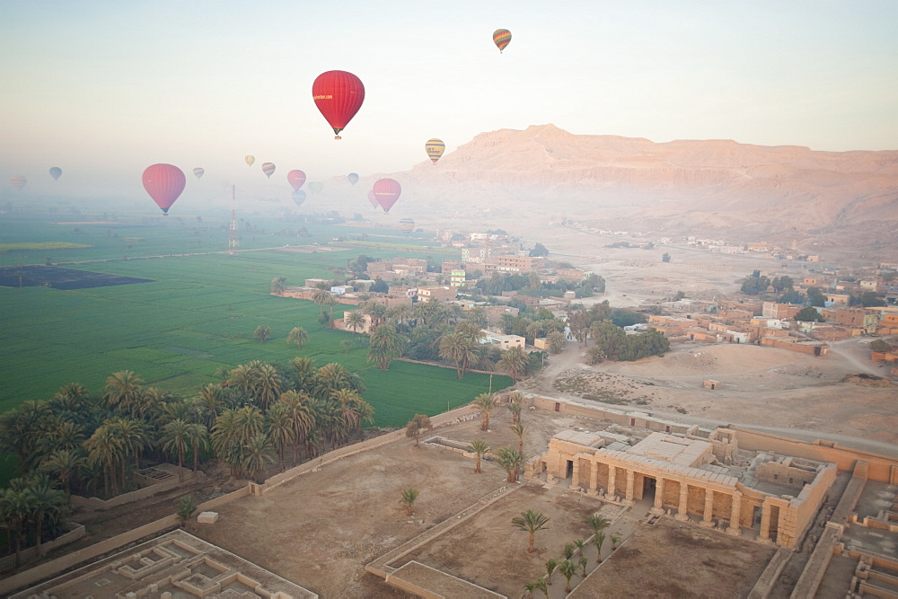 Balloons near Valley of the Kings, Luxor, Egypt, North Africa, Africa