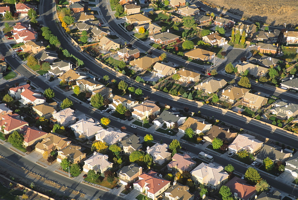 Aerial of suburbs, Albuquerque, New Mexico, United States of America, North America