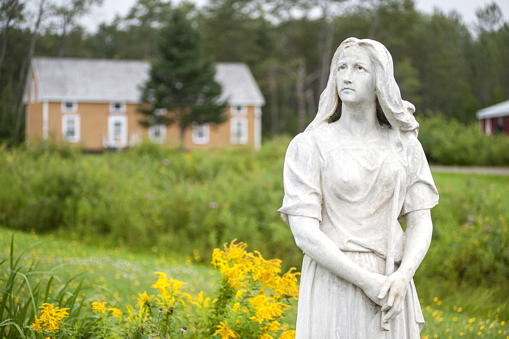 Evangeline statue, Acadian Village, Van Buren, Maine, United States of America, North America