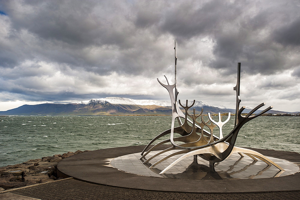 Solfar (Sun Voyager) sculpture by Jon Gunnar Arnason in Reykjavik, Iceland, Polar Regions