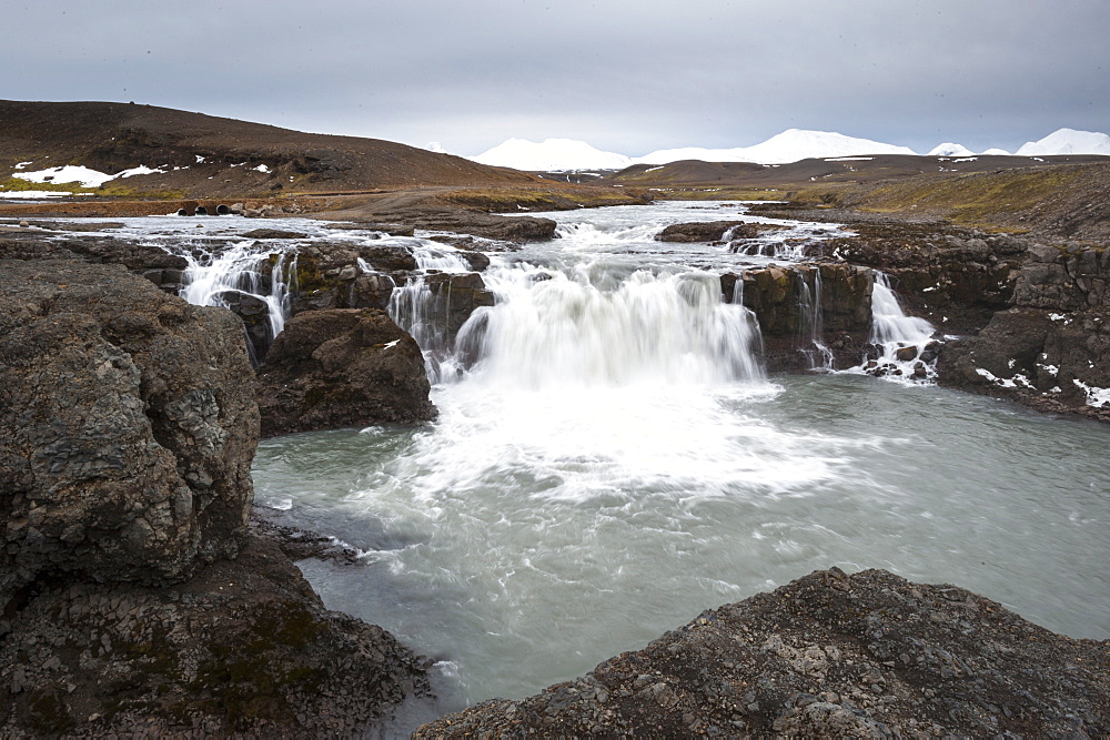 Landscape and watefall, Iceland, Polar Regions 