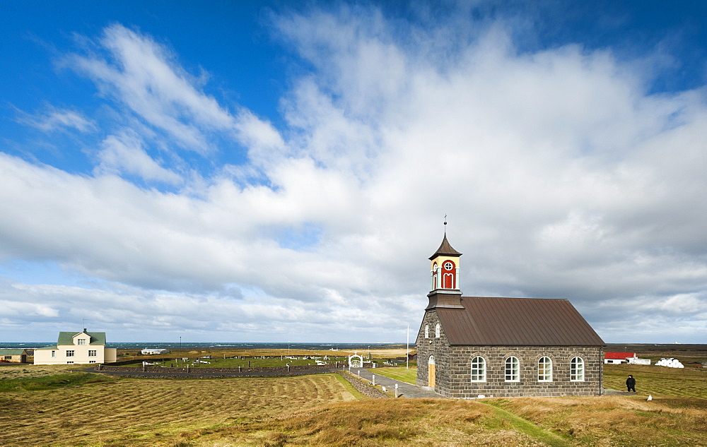 Hvalneskirkja stone church in Hvalnes, Reykjanes Peninsula, Iceland, Polar Regions 