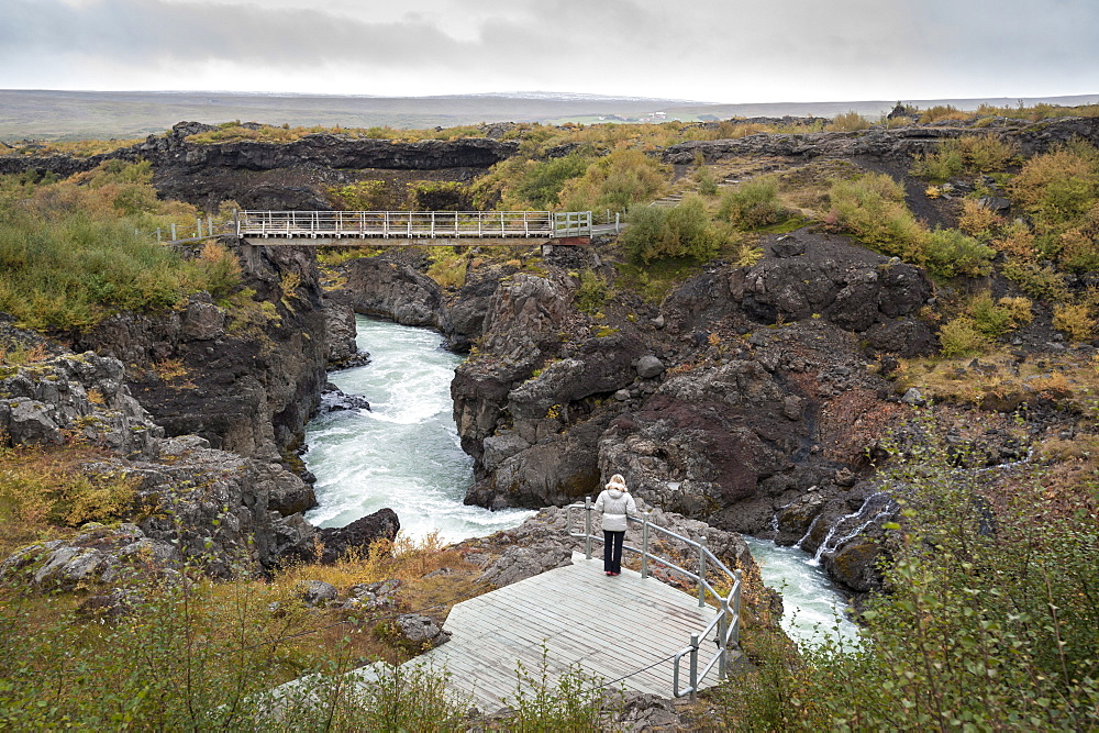 Barnafoss, Springs and Children's Falls, Iceland, Polar Regions 