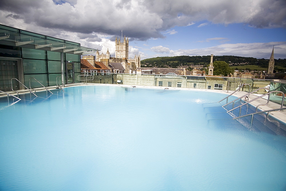 Roof Top Pool in New Royal Bath, Thermae Bath Spa, Bath, Avon, England, United Kingdom, Europe