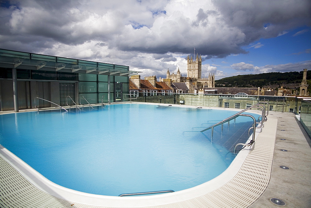 Roof Top Pool in New Royal Bath, Thermae Bath Spa, Bath, Avon, England, United Kingdom, Europe