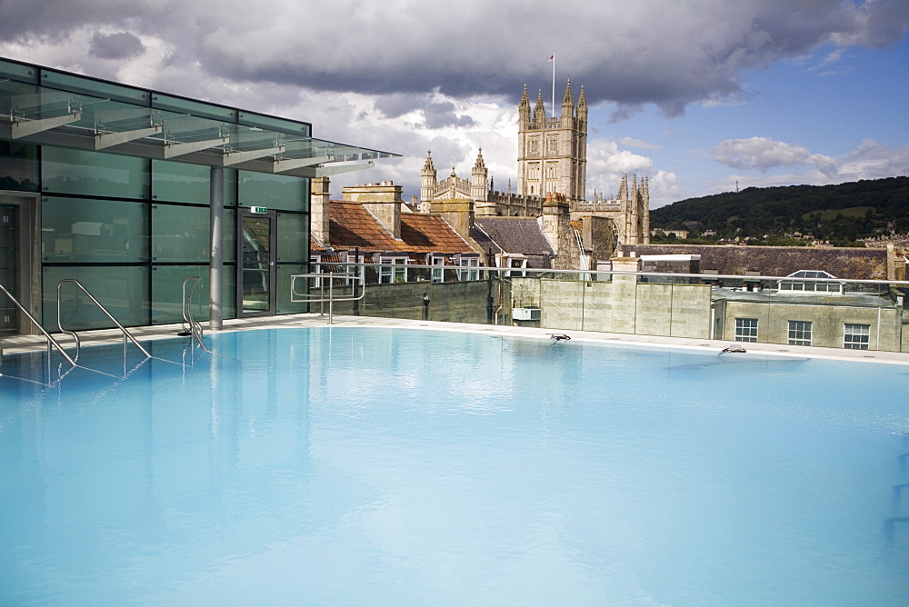 Roof Top Pool in New Royal Bath, Thermae Bath Spa, Bath, Avon, England, United Kingdom, Europe