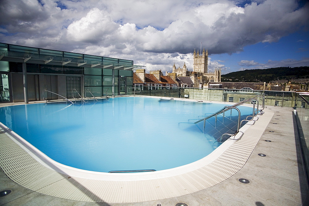 Roof Top Pool in New Royal Bath, Thermae Bath Spa, Bath, Avon, England, United Kingdom, Europe