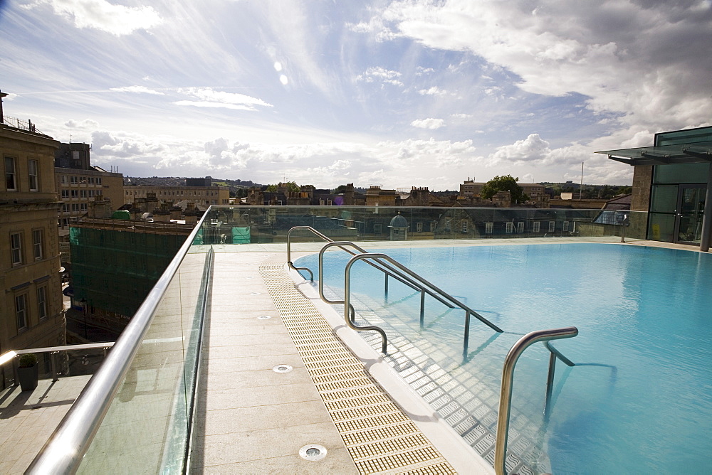 Roof Top Pool in New Royal Bath, Thermae Bath Spa, Bath, Avon, England, United Kingdom, Europe