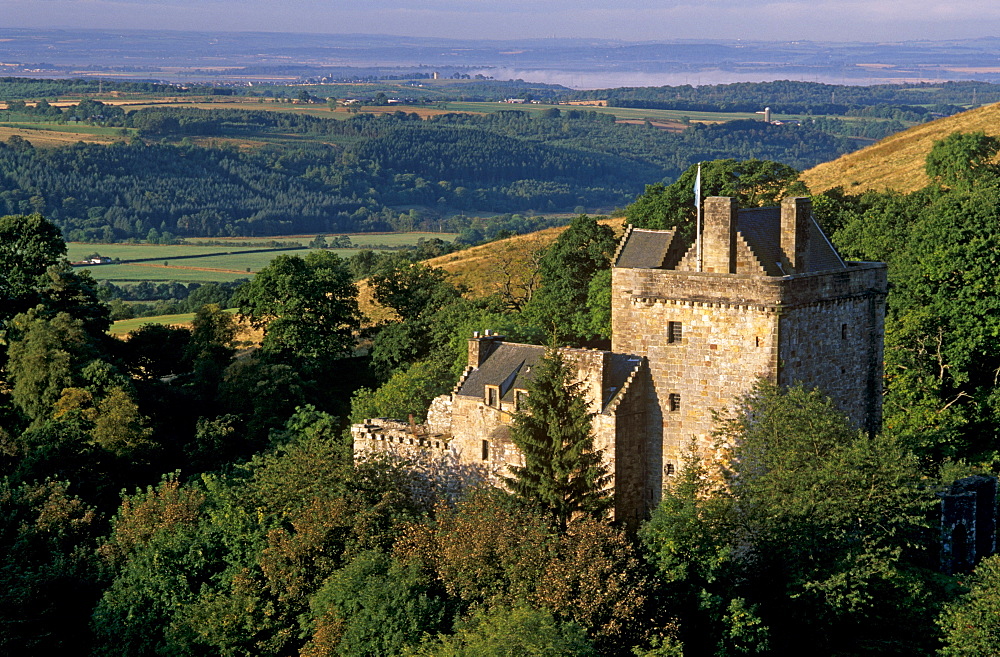 Castle Campbell, dating from the 15th century, at head of Dollar Glen, Dollar, Clackmannanshire, Scotland, United Kingdom, Europe