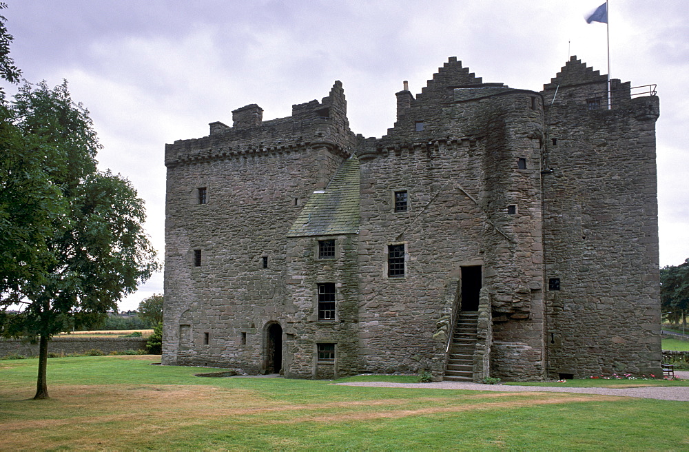 Huntingtower Castle dating from the 15th century, castle of the Ruthven family, confiscated by James VI for treason, near Perth, Perth and Kinross, Scotland, United Kingdom, Europe.