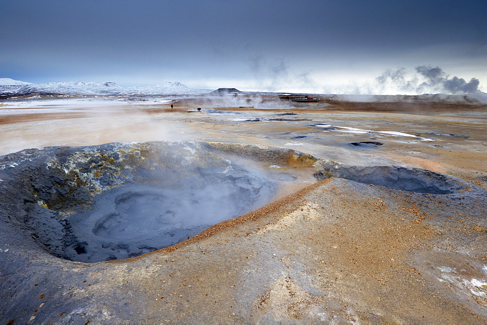 Mudpots at Namaskard geothermal area (Namafjall-Hverarond), near Lake Myvatn and Reykjahlid, North Iceland, Iceland, Polar Regions