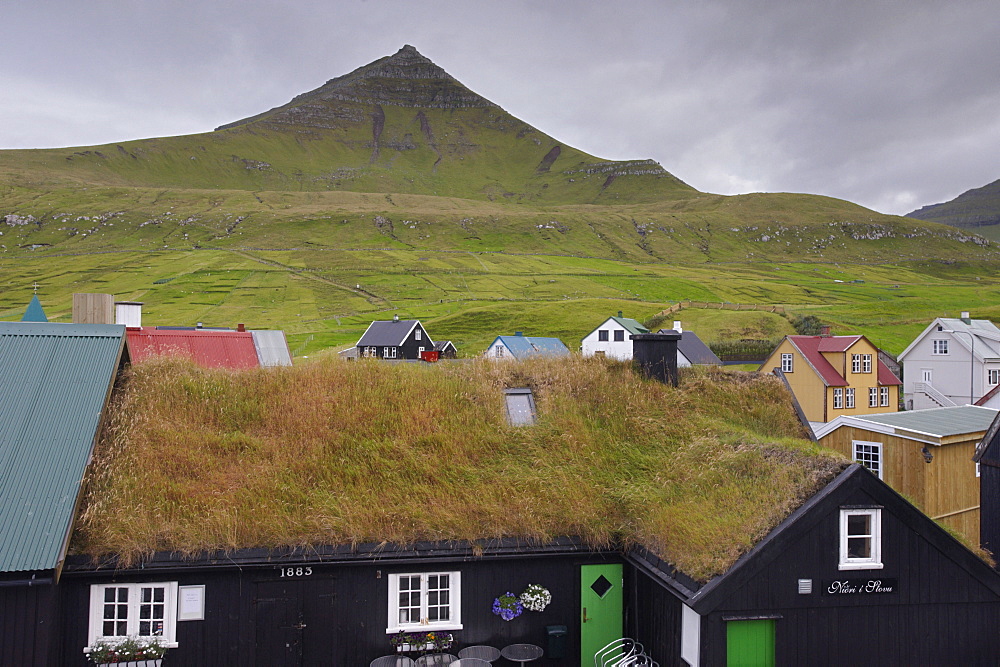 Gjogv, picturesque village in the north of Eysturoy, Faroe Islands (Faroes), Denmark, Europe