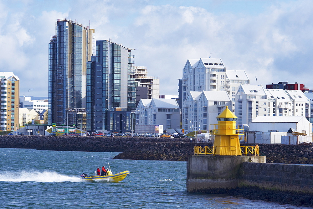 Reykjavik waterfront, the most modern part of Reykjavik is situated on Saebraut, east of the old harbour and historical center. Reykjavik, Iceland, Polar Regions