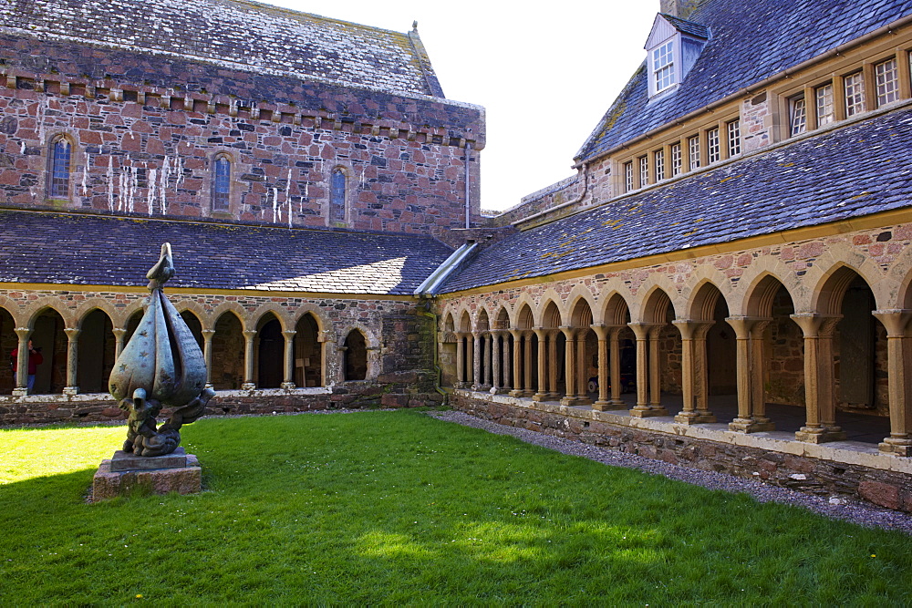 Cloisters, Iona Abbey, Isle of Iona, Scotland, United Kingdom, Europe