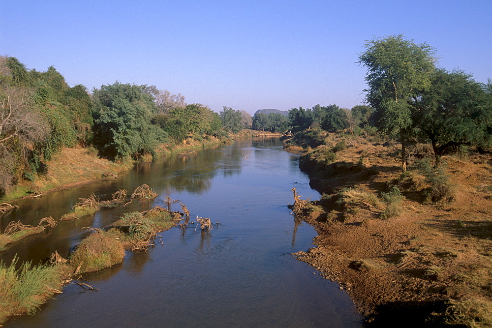 Luvuvhu river, tributary of Limpopo river, northern tip of  Kruger National Park, South Africa, Africa