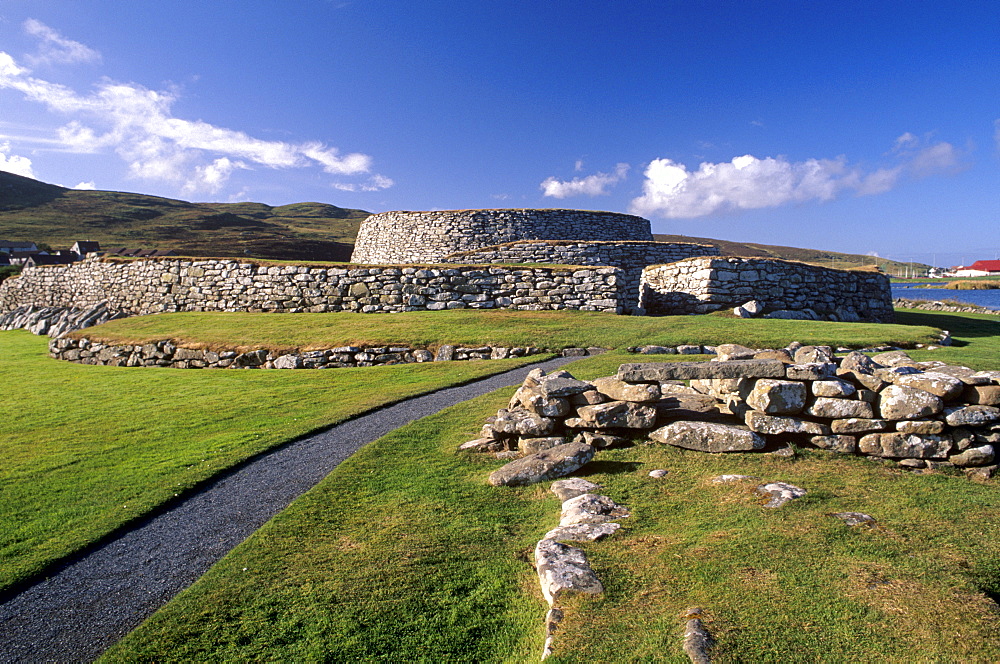 Clickhimin broch (fortified tower), Lerwick, Mainland, Shetland Islands, Scotland, United Kingdom, Europe