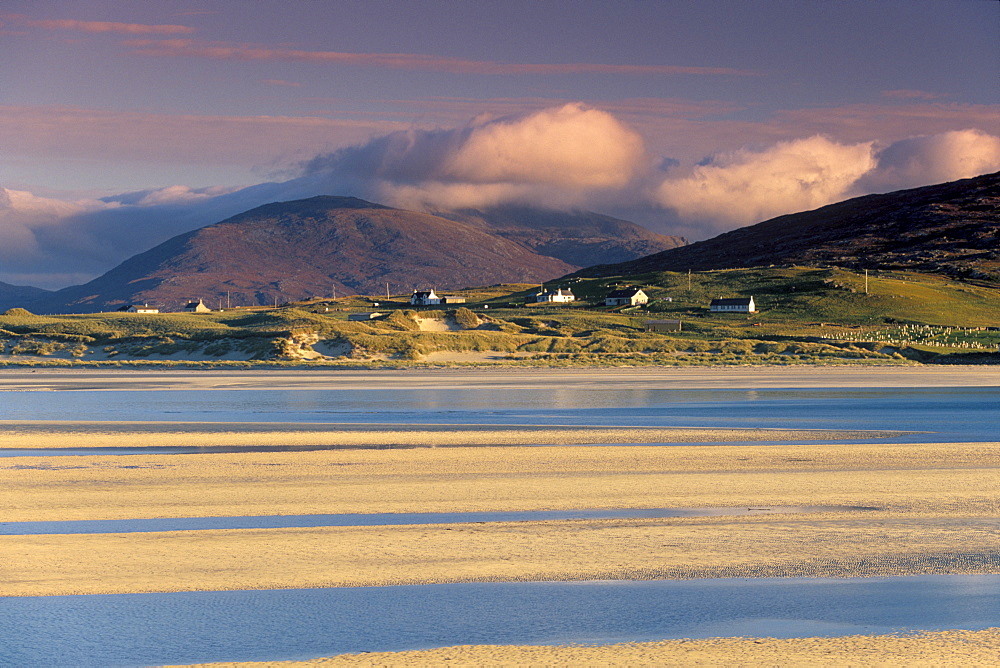 Luskentyre Bay, tidal area at low tide, South Harris, Outer Hebrides, Scotland, United Kingdom, Europe