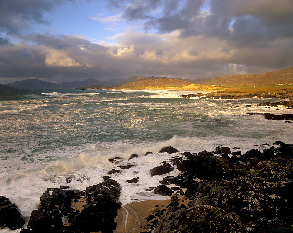 Break over Sound of Taransay, near Borve, South Harris, Outer Hebrides, Scotland, United Kingdom, Europe