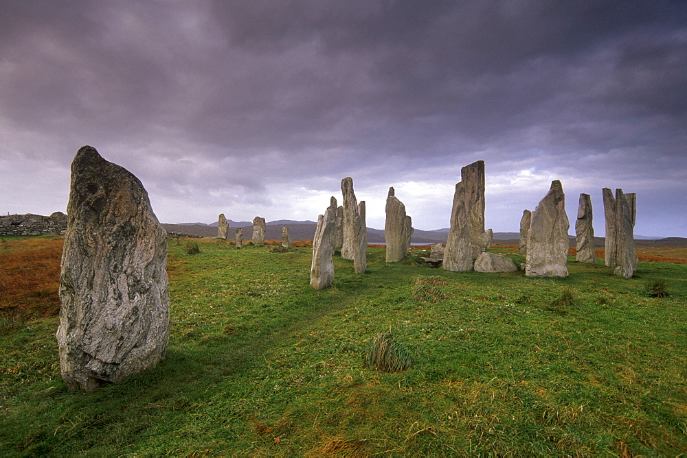 Callanish (Callanais) Standing Stones, erected by Neolithic people between 3000 and 1500 BC, Isle of Lewis, Outer Hebrides, Scotland, United Kingdom, Europe